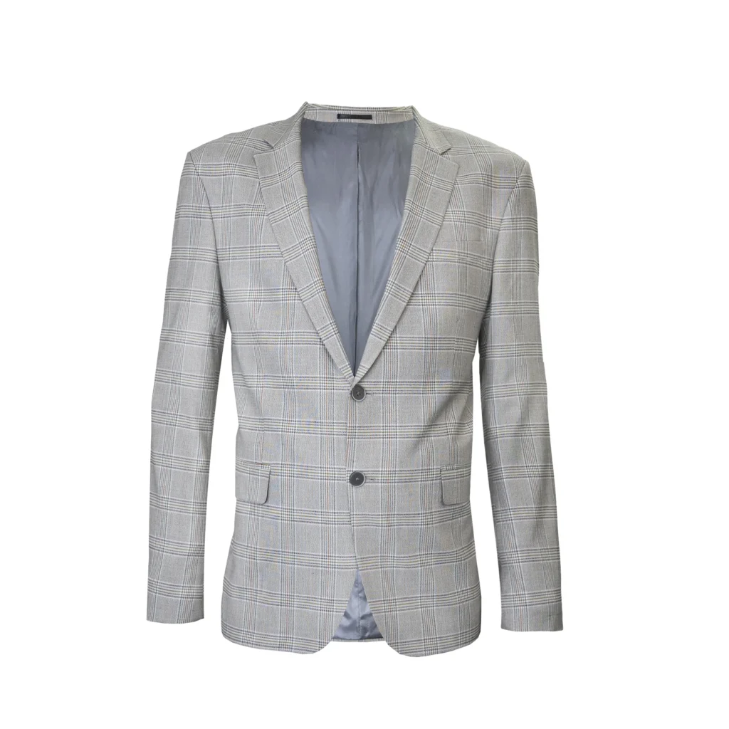 Light Grey Check Blazer - Snover