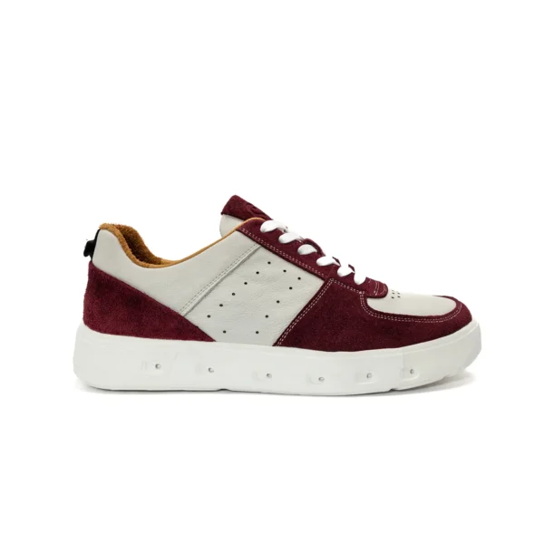 Suede sneakers burgundy off white
