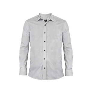 White Shirt with Dark Dot Pattern by snover