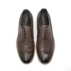 Wingtip brogue brown front by snover