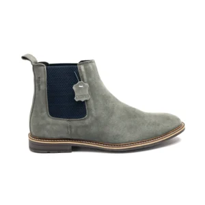 Grey Chelsea Leather Boots