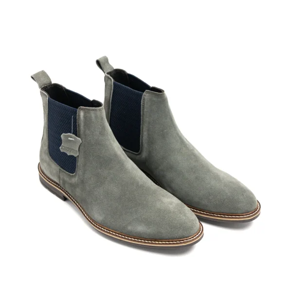 Grey Chelsea Leather Boots pair