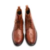 High Ankle Brown Wingtip Shoes pair front