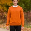 Crew Neck Sweater Orange color