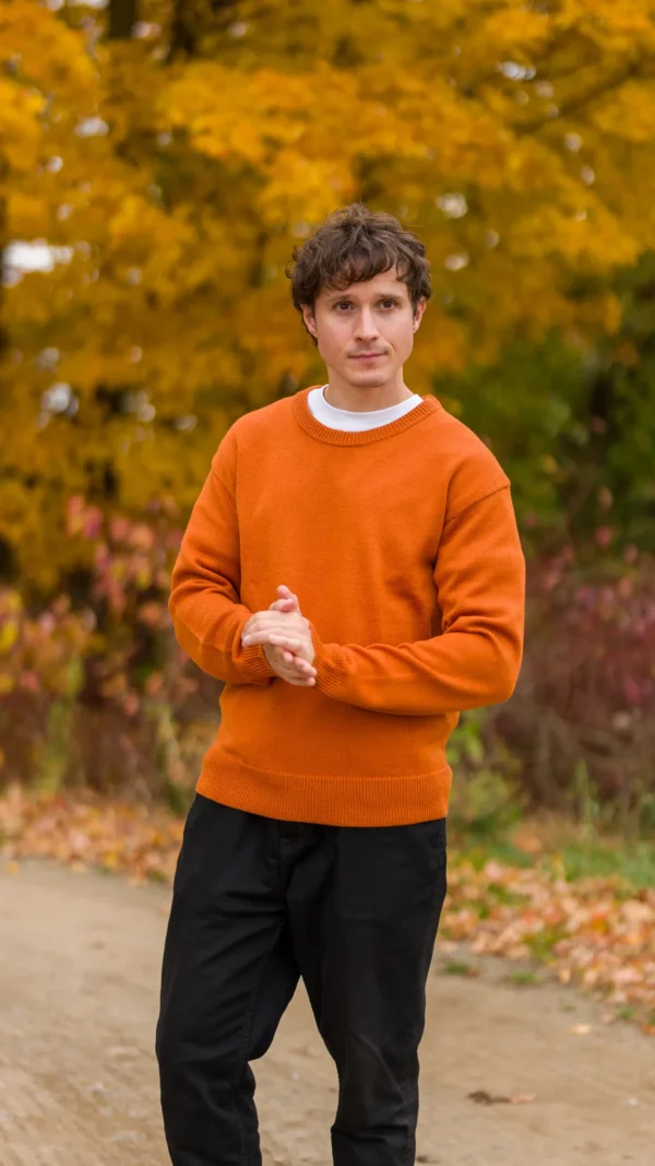 Crew Neck Sweater Orange color