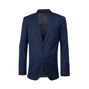 Wide Stripe Dark Blue Suit