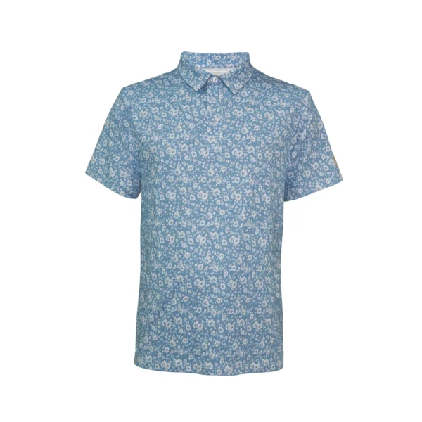 Floral Cyan Golf T Shirt
