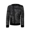 Black Wool Sweater Paisley Pattern