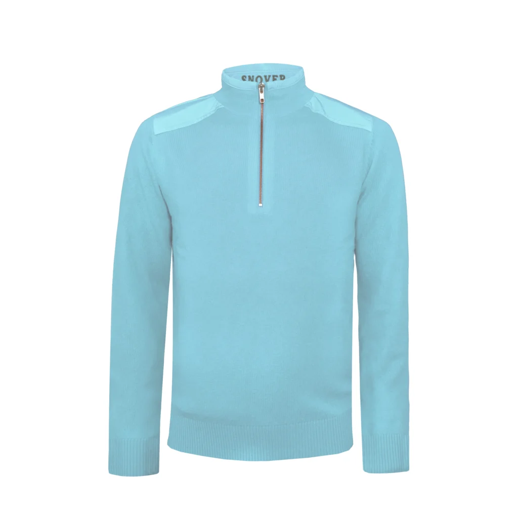Warm Sky Blue Half Zip Sweater - Snover Fashion & Fragrances