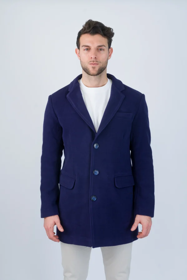 Blue trench coat for men