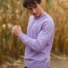 Lilac Merino Wool Sweater for Men