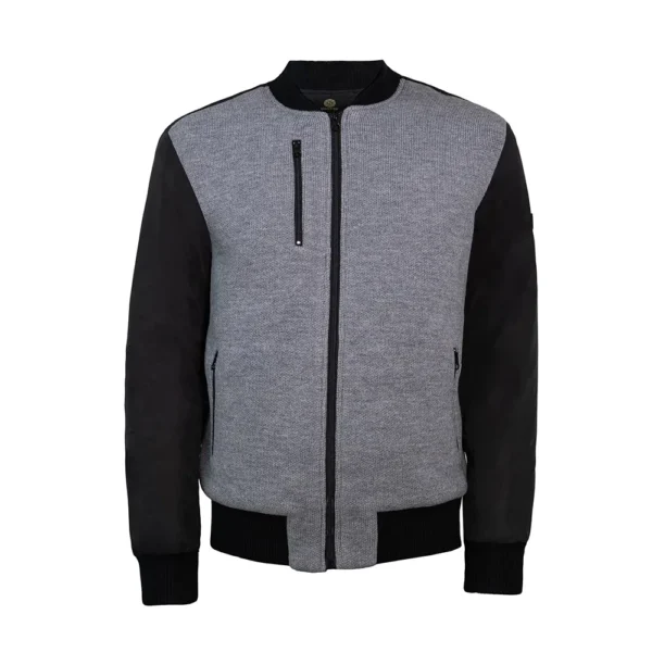 Grey Black Bomber Jacket