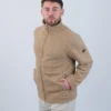 Beige Zip Up Sweater for men