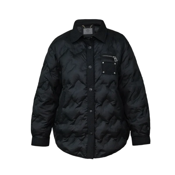 Wave Quilted Down Jacket black
