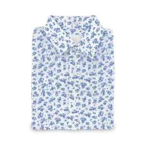Snover Blue Floral Print Shirt
