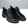 Navy Blue Chunky Sole Derby Shoe front