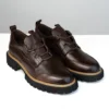 Rugged Brown Chunky Sole Derby Shoe front