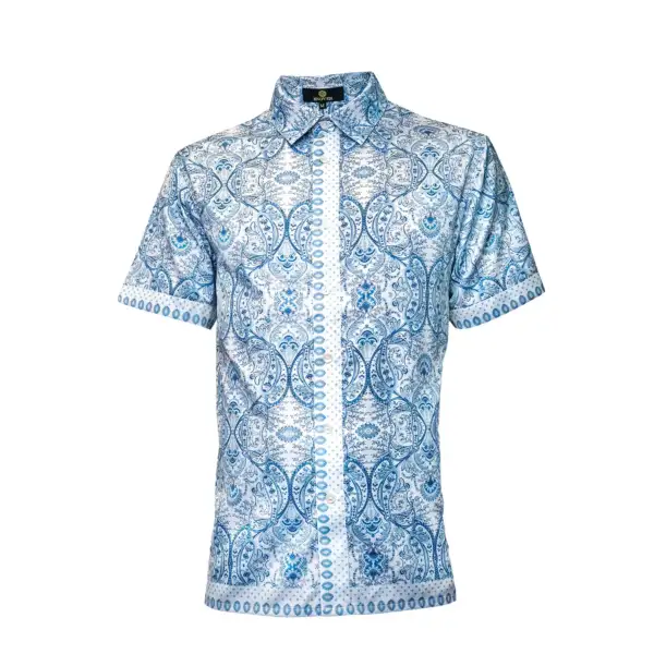 Ocean Blue Leaf Shirt